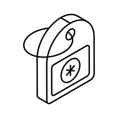 An amazing isometric style icon of medical tag