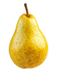 Fresh Yellow Pear with Speckles on White Background for Food Image Isolated Transparent Background
