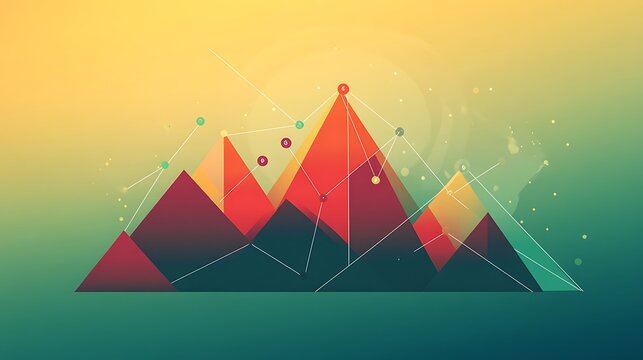 Abstract Mountain Data Visualization.