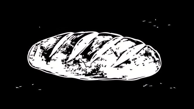 Chalk Doodle Of Garlic Bread Loaf