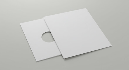 Blank White Vinyl Record Sleeve Mockup 7 inch & 12 inch  Inner & Outer