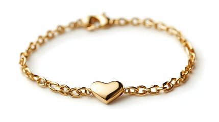 A Single Gold Bracelet with a Hea  2EA60