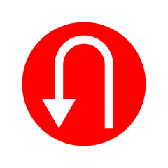 U Turn Traffic, Road Sign Symbol Arrow Vector Illustration