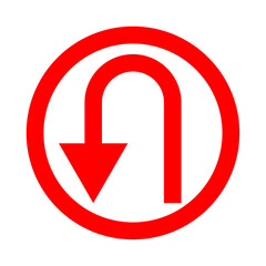 U Turn Traffic, Road Sign Symbol Arrow Vector Illustration © Haseen