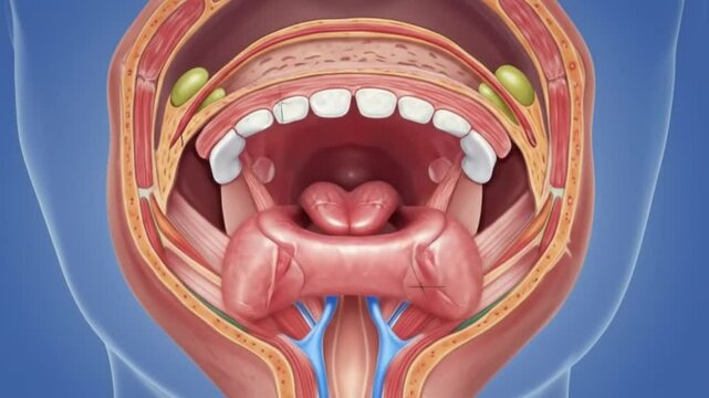 Human Throat Anatomy Detailed Illustration of Pharynx, Larynx, and Epiglottis