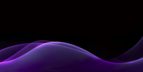 A purple wave on a black background. The image has a mood of calmness and serenity