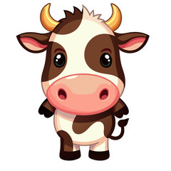 Vector illustration of a cartoon cow