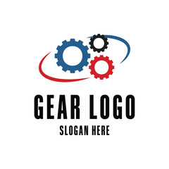 gear logo design concept with cog wheel