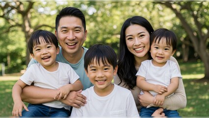 Asian happy family
