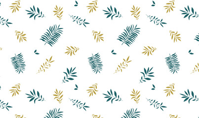 Seamless Leaf Pattern on White Background – Minimal Botanical Foliage Design
