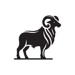 goat vector silhouette clip art logo design illustration