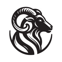 goat vector silhouette clip art logo design illustration