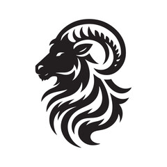 Obraz premium goat vector silhouette clip art logo design illustration