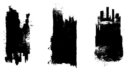 Obraz premium Vector paint brush set. Black ink grunge brush strokes. This image is a vector illustration and can be scaled to any size without loss of resolution.