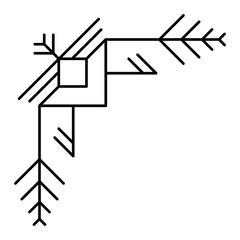 Line geometric corner. Modern decorative linear element.