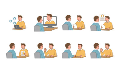 Interview and team discussion illustration