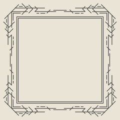 Line geometric frame. Modern decorative linear background.