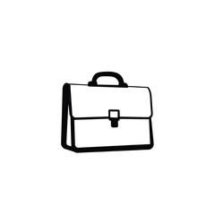 Silhouette of briefcase on white background