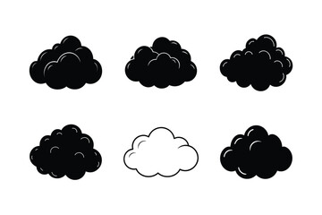 Stylized Cloud Icon in Simple Cartoon Style