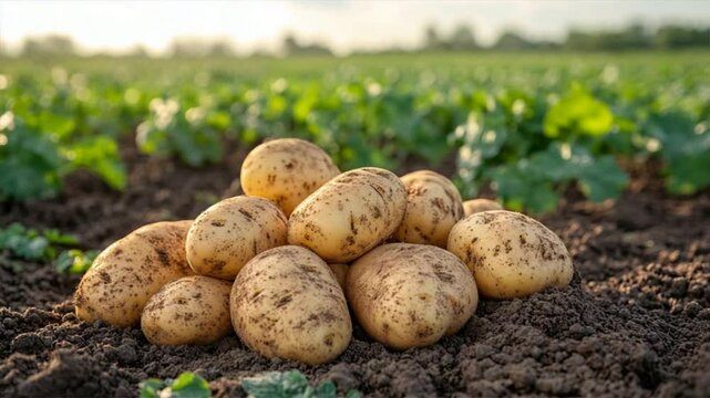 freshly harvested potatoes