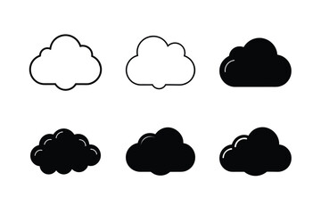 Simple Cloud Vector Icon in Cartoon Style