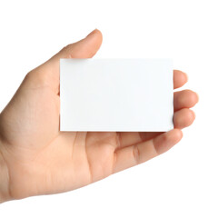Fototapeta premium Hand holding a blank business card.