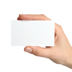 Obraz premium Blank card held by a hand for customization.