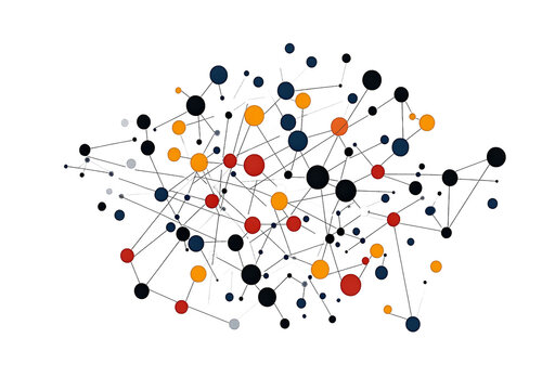 Network connections illustrate complex relationships among data points