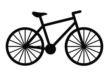 Silhouette of a classic bicycle on a white background - perfect for lifestyle and fitness themes