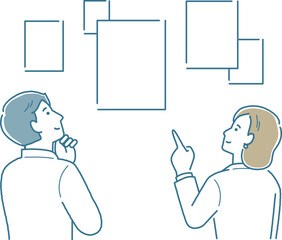 様々な選択肢の中から選んでいる男女