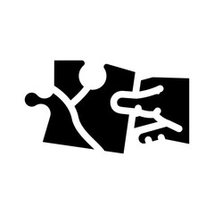 jigsaw puzzle hand glyph icon vector illustration