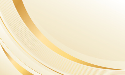Abstract beige luxury curved background with gold lines. Elegant soft cream design suitable for beauty products, templates, banners, promotions, awards, events, websites, landing pages, and more