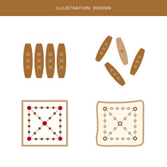 한국 설날 윷놀이 일러스트