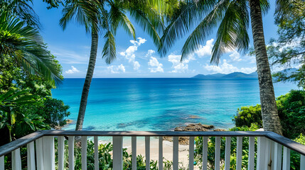 A tranquil ocean view from a beac  D575F