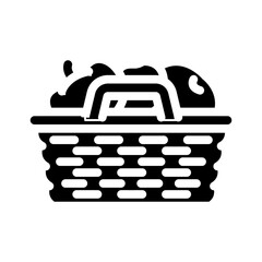 fruit picking summer spend time glyph icon vector illustration