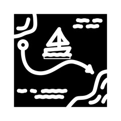 sailing trip summer spend time glyph icon vector illustration