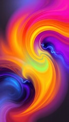Mobile wallpaper,  abstract swirl of vibrant colors blending together in a fluid motion design