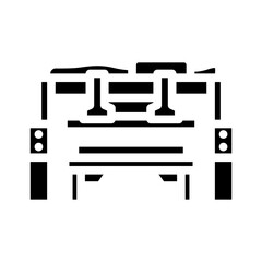 assembly line wood frame house glyph icon vector illustration