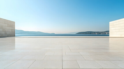 A vast empty plaza with a sea vie  539AD