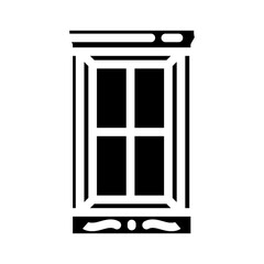 window frames wood frame house glyph icon vector illustration