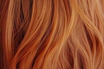 Fototapeta premium Closeup Texture of Wavy Auburn Hair Strands