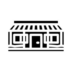 farmhouse style cabin glyph icon vector illustration