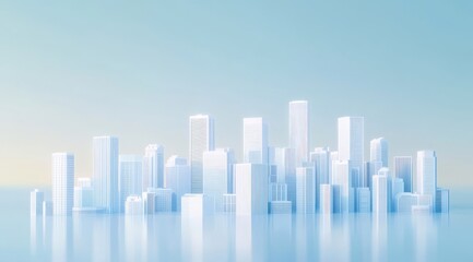 Fototapeta premium 3D Render of a Futuristic Cityscape