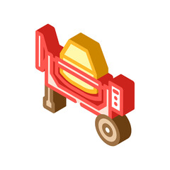 concrete mixer machine cement isometric icon vector illustration
