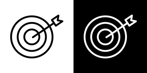 Target icon stroke vector icon simple black style, illustration. © Zrobac