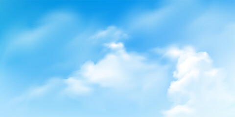 blue sky background with soft white clouds and smooth gradients. Calm and serene atmosphere, perfect for nature, weather, or relaxation themes.