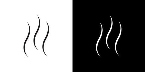 Smoke steam silhouette icon stroke vector icon simple black style, illustration.