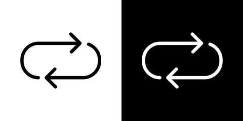Repeat icon stroke vector icon simple black style, illustration.
