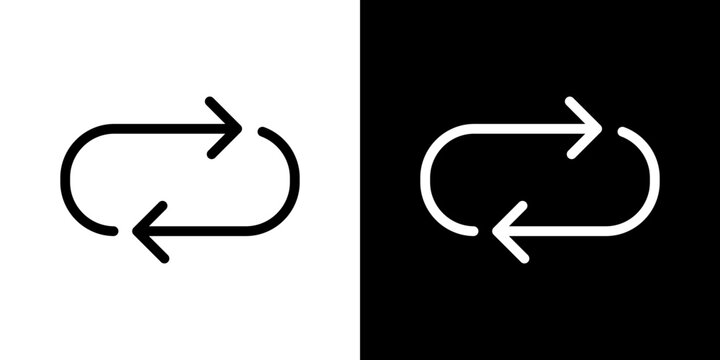 Repeat icon stroke vector icon simple black style, illustration.