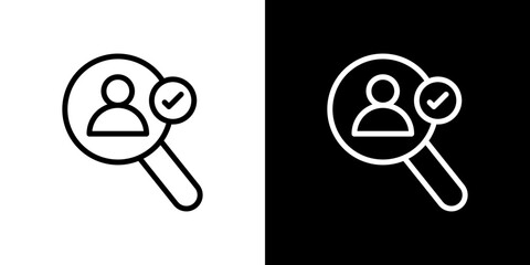 Recruitment icon stroke vector icon simple black style, illustration.